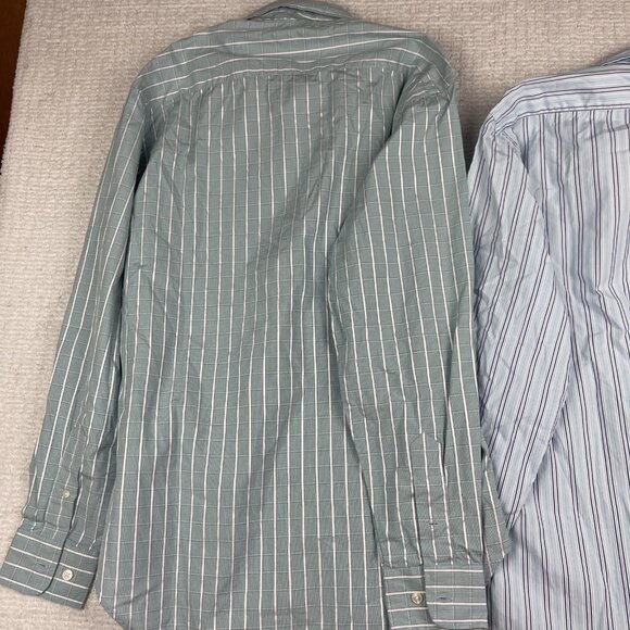 Lot of x2 Vintage Giorgio Armani Jeans Shirt Mens M Blue Plaid / Lined Read* - Picture 11 of 15